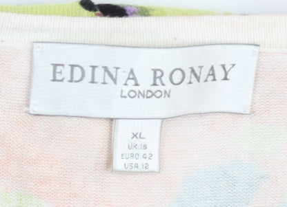 Edina Ronay Women's Multicoloured Cardigan - Size 16