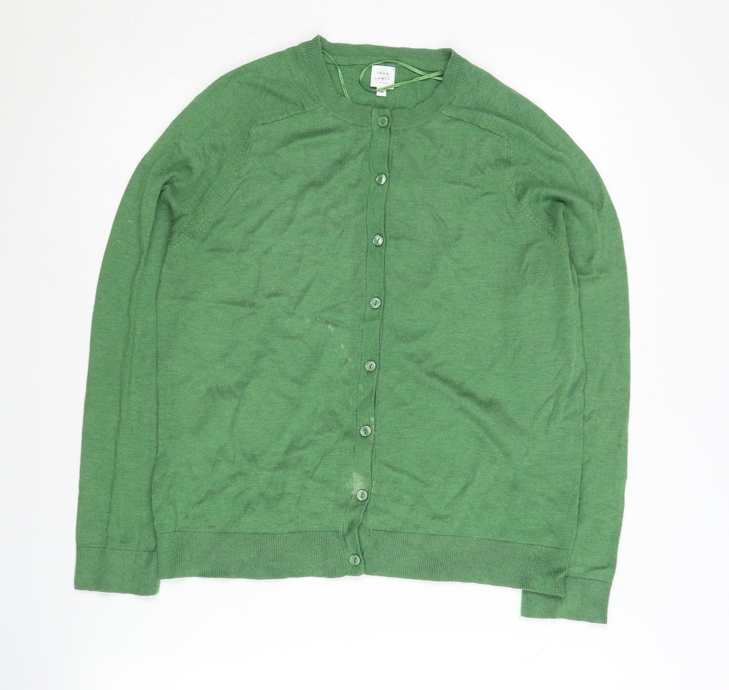 Womens UK Size 10 John Lewis & Partners Green Cardigan Jumper