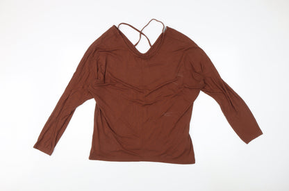 Womens UK Size XL Jacqueline de Yong Brown Basic Blouse