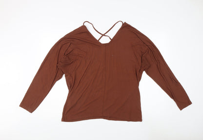 Womens UK Size XL Jacqueline de Yong Brown Basic Blouse