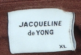 Womens UK Size XL Jacqueline de Yong Brown Basic Blouse