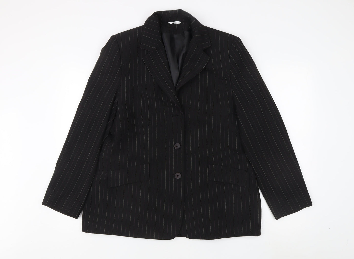 Klass Collection Women's Black Pinstripe Suit Jacket 18