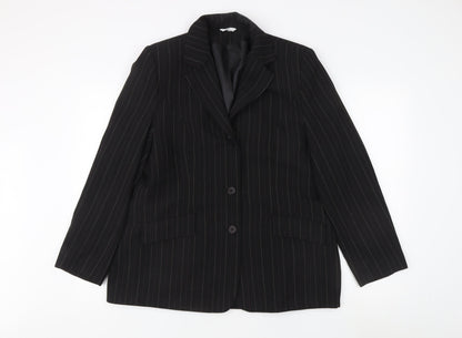 Klass Collection Women's Black Pinstripe Suit Jacket 18
