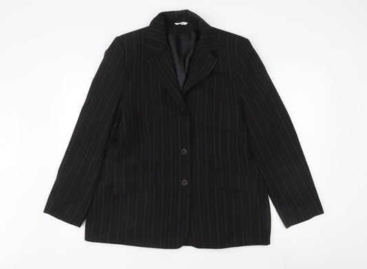 Klass Collection Women's Black Pinstripe Suit Jacket 18