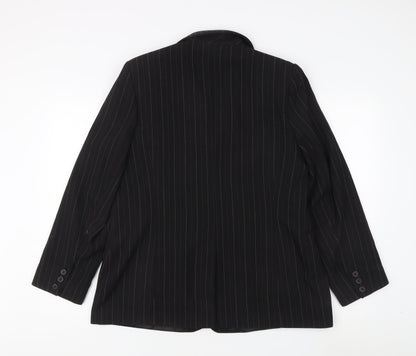 Klass Collection Women's Black Pinstripe Suit Jacket 18