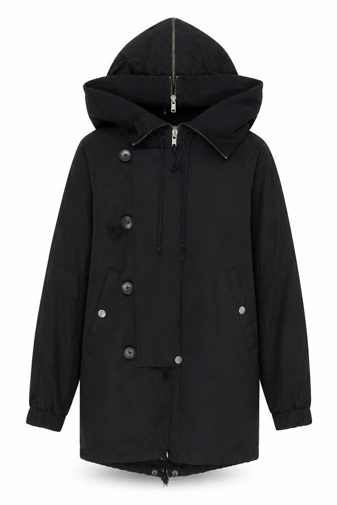 Womens UK Size XS DKNY Black Parka Coat
