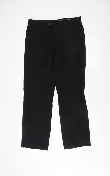 Pierre Cardin Black Men's Trousers 34R Regular Fit