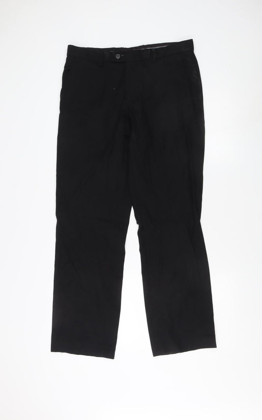 Pierre Cardin Black Men's Trousers 34R Regular Fit