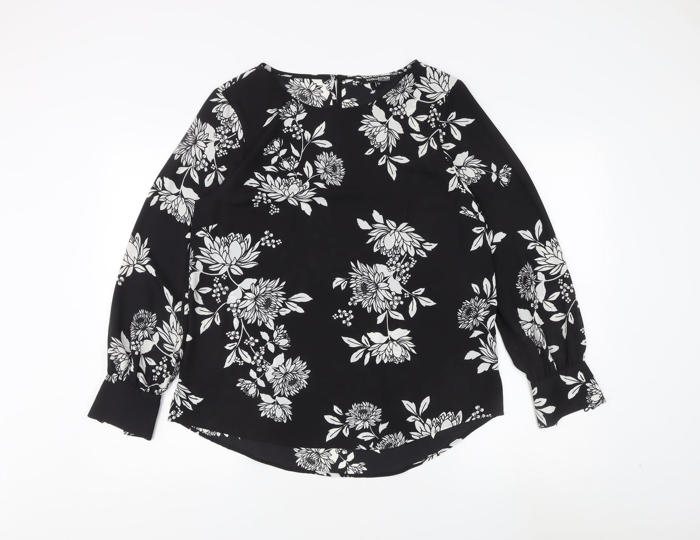 Womens UK Size 14 Debenhams Black Tunic Blouse