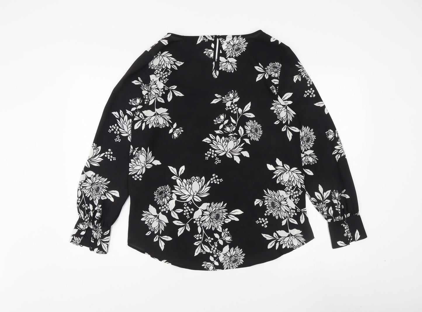 Womens UK Size 14 Debenhams Black Tunic Blouse