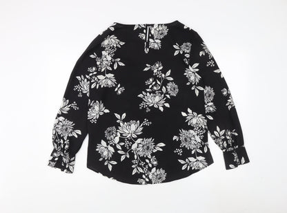 Womens UK Size 14 Debenhams Black Tunic Blouse