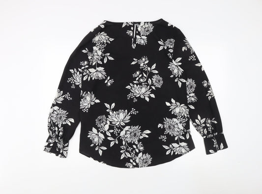 Womens UK Size 14 Debenhams Black Tunic Blouse