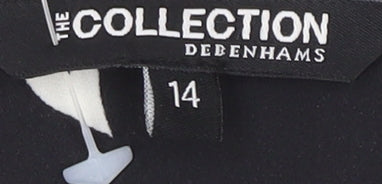 Womens UK Size 14 Debenhams Black Tunic Blouse