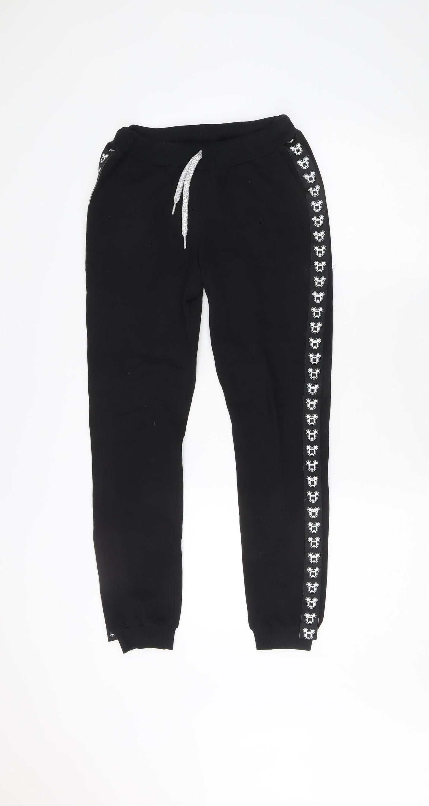 Mickey Mouse Unisex Kids Black Jogger Tracksuit with Side Stripe Size 152