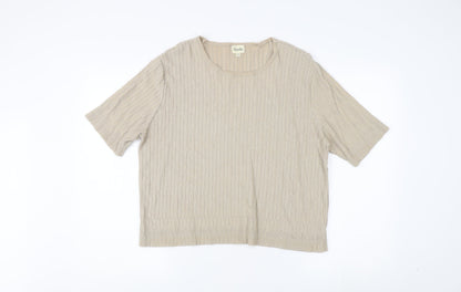 Womens UK Size XL Viyella Beige Basic T-Shirt