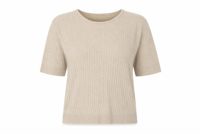 Womens UK Size XL Viyella Beige Basic T-Shirt