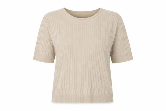 Womens UK Size XL Viyella Beige Basic T-Shirt
