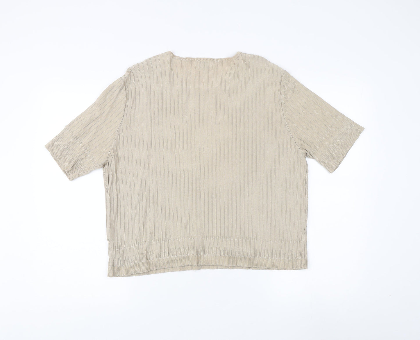 Womens UK Size XL Viyella Beige Basic T-Shirt