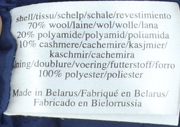 Laura Ashley Women's Blue Pea Coat Size 12 Wool Blend