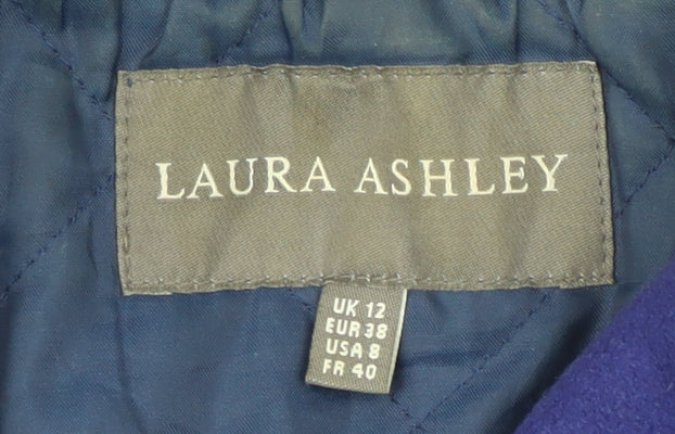 Laura Ashley Women's Blue Pea Coat Size 12 Wool Blend