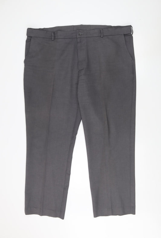 Farah Men's Grey Dress Pants, Size 44, Classic Fit