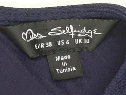 Miss Selfridge Women's Blue Jumpsuit, UK 10, V-Neck Style