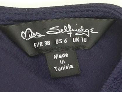 Miss Selfridge Women's Blue Jumpsuit, UK 10, V-Neck Style