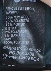 Marks and Spencer Blue Wool Blend Midi Skirt Size 12