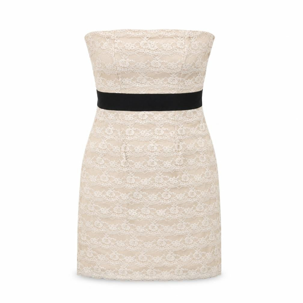 H&M Women's Beige Knee Length Sheath Dress Size 8