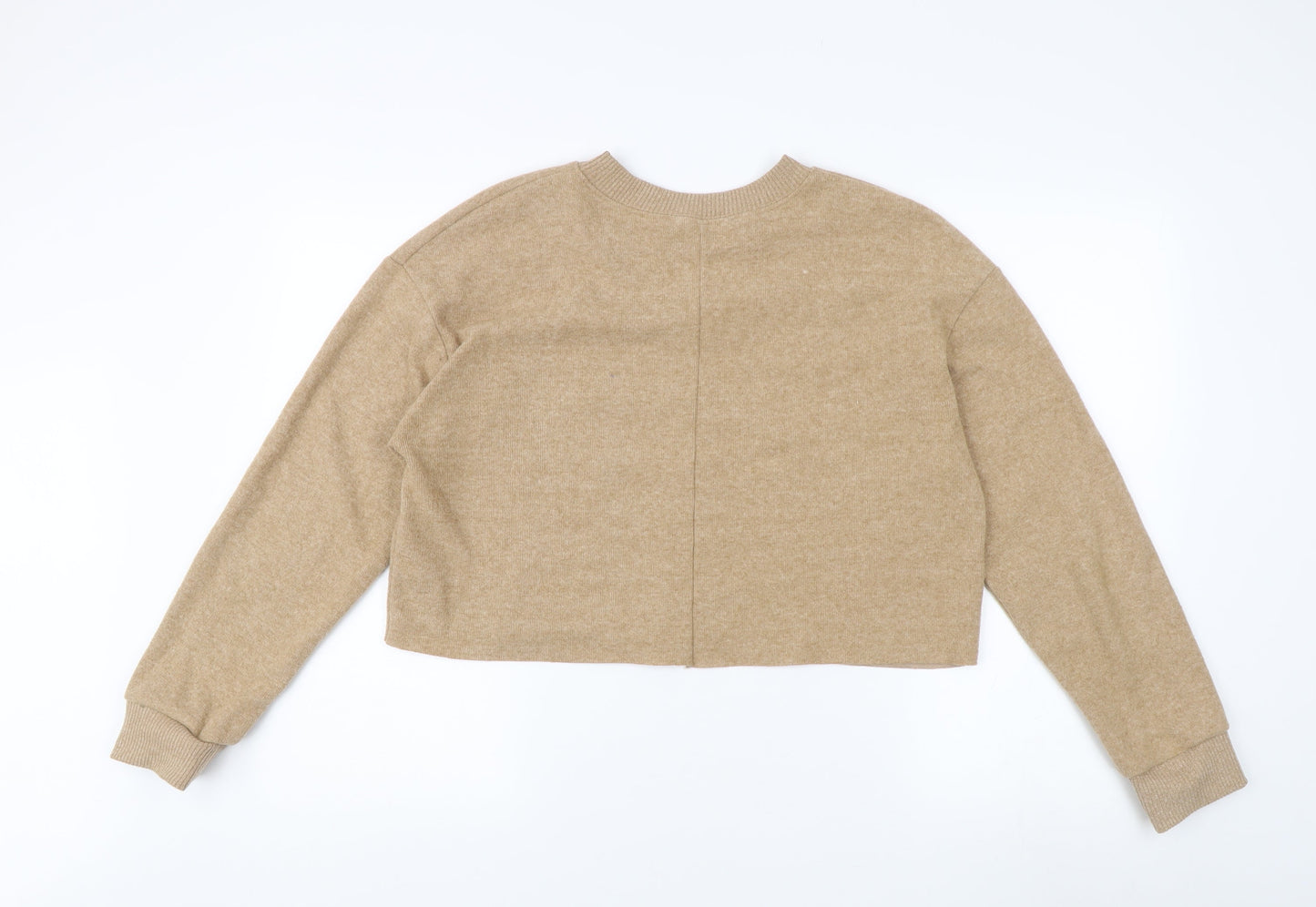 Zara Women's Beige Pullover Sweatshirt, Knit, Size L