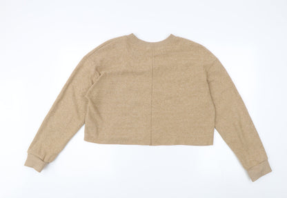 Zara Women's Beige Pullover Sweatshirt, Knit, Size L