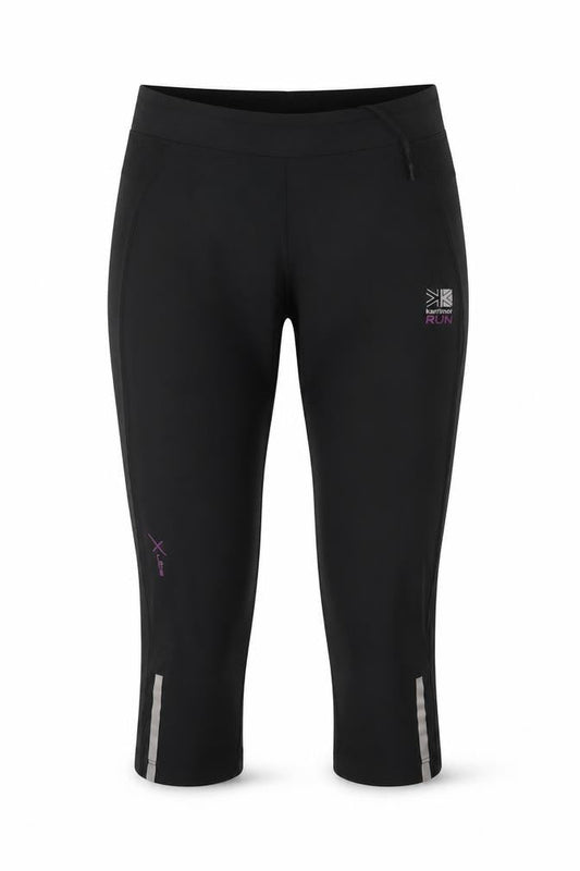 Womens UK Size 8 Karrimor Slim Fit Cropped Black Leggings
