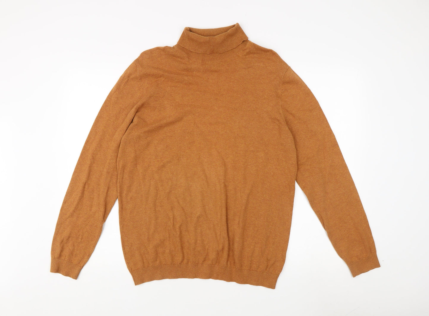 Burton Menswear Men’s Brown L High Neck Pullover Jumper