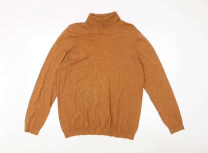 Burton Menswear Men’s Brown L High Neck Pullover Jumper