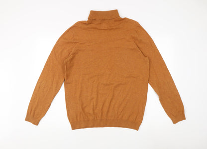 Burton Menswear Men’s Brown L High Neck Pullover Jumper