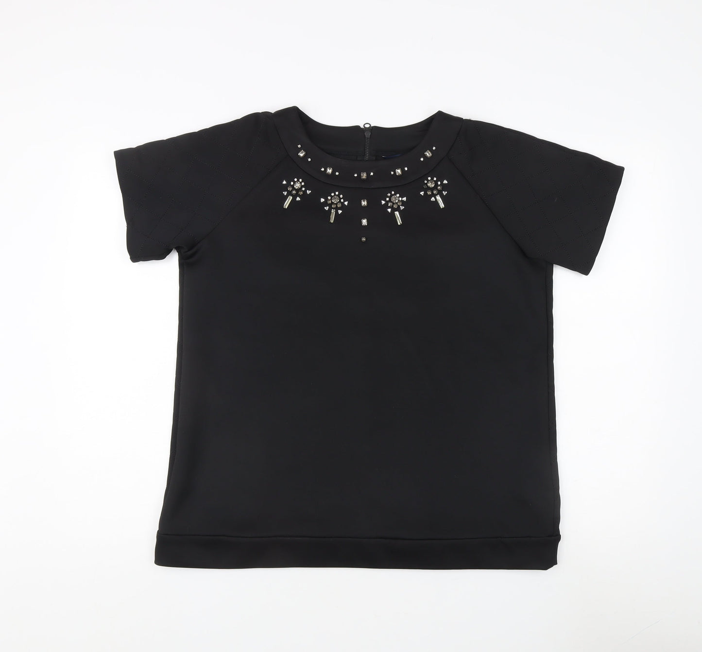 Womens UK Size L French Connection Black Basic T-Shirt
