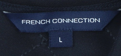 Womens UK Size L French Connection Black Basic T-Shirt