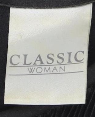 Classic Woman Black Beaded Dress Size 12 Flutter Sleeve