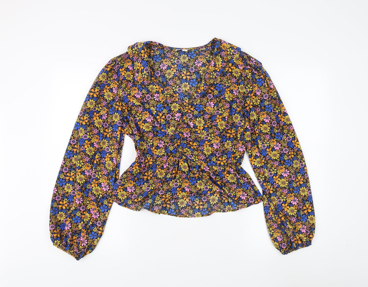Womens UK Size 12 Topshop Multicoloured Basic Blouse