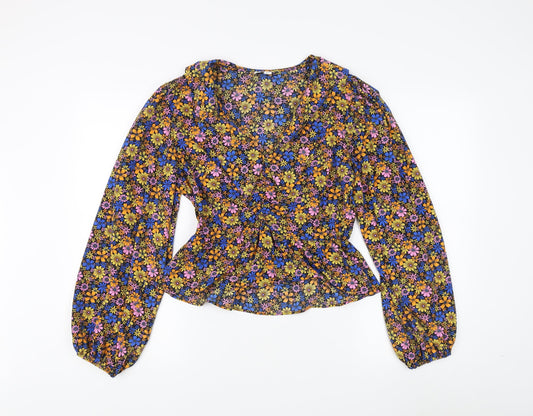 Womens UK Size 12 Topshop Multicoloured Basic Blouse
