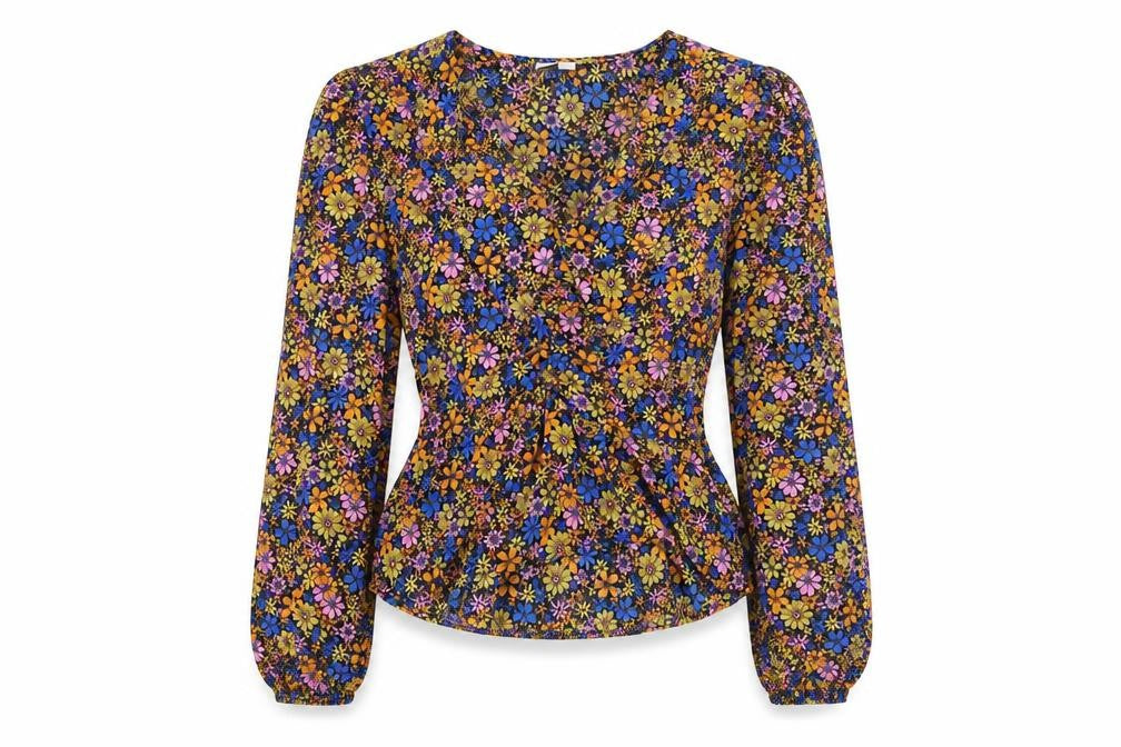 Womens UK Size 12 Topshop Multicoloured Basic Blouse