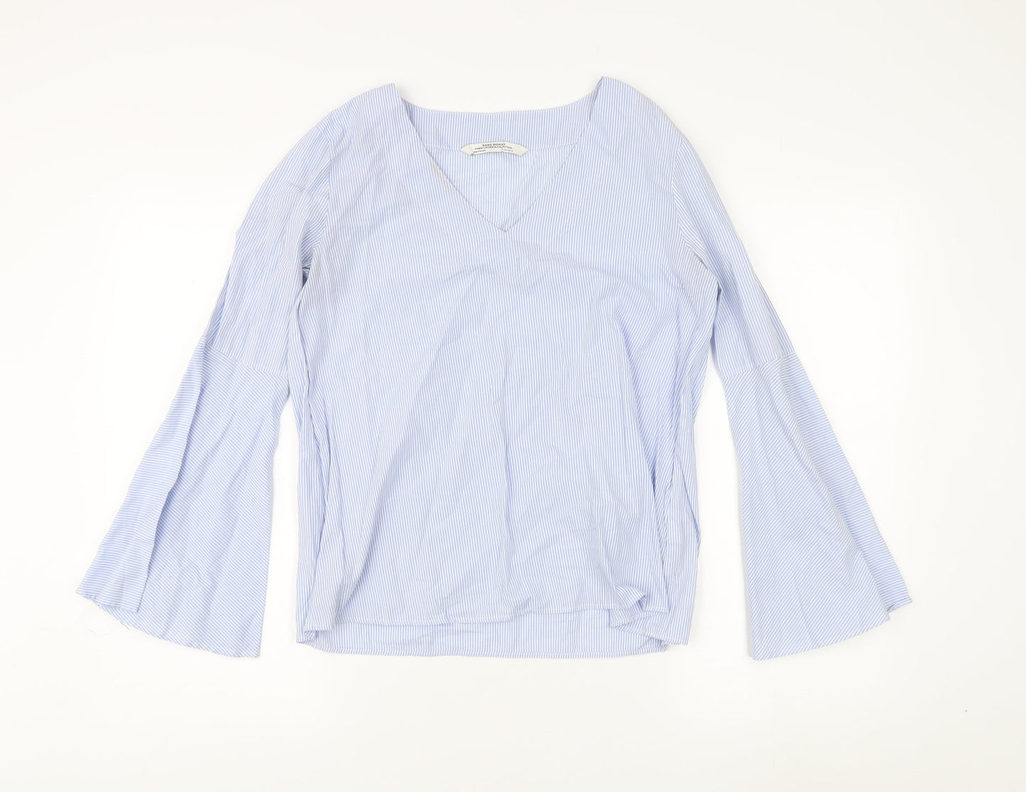 Womens UK Size S Zara Blue Basic Blouse