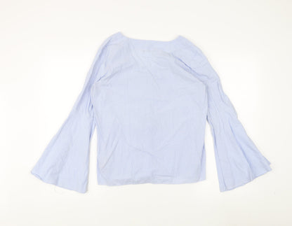 Womens UK Size S Zara Blue Basic Blouse