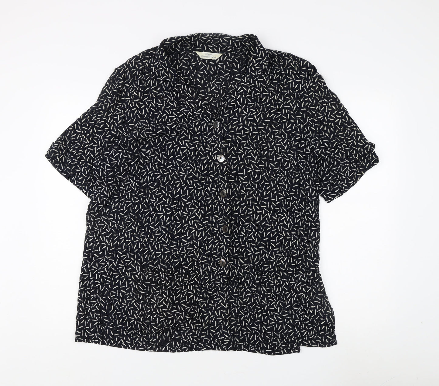 Womens UK Size 18 Marks and Spencer Blue Basic Button-Up