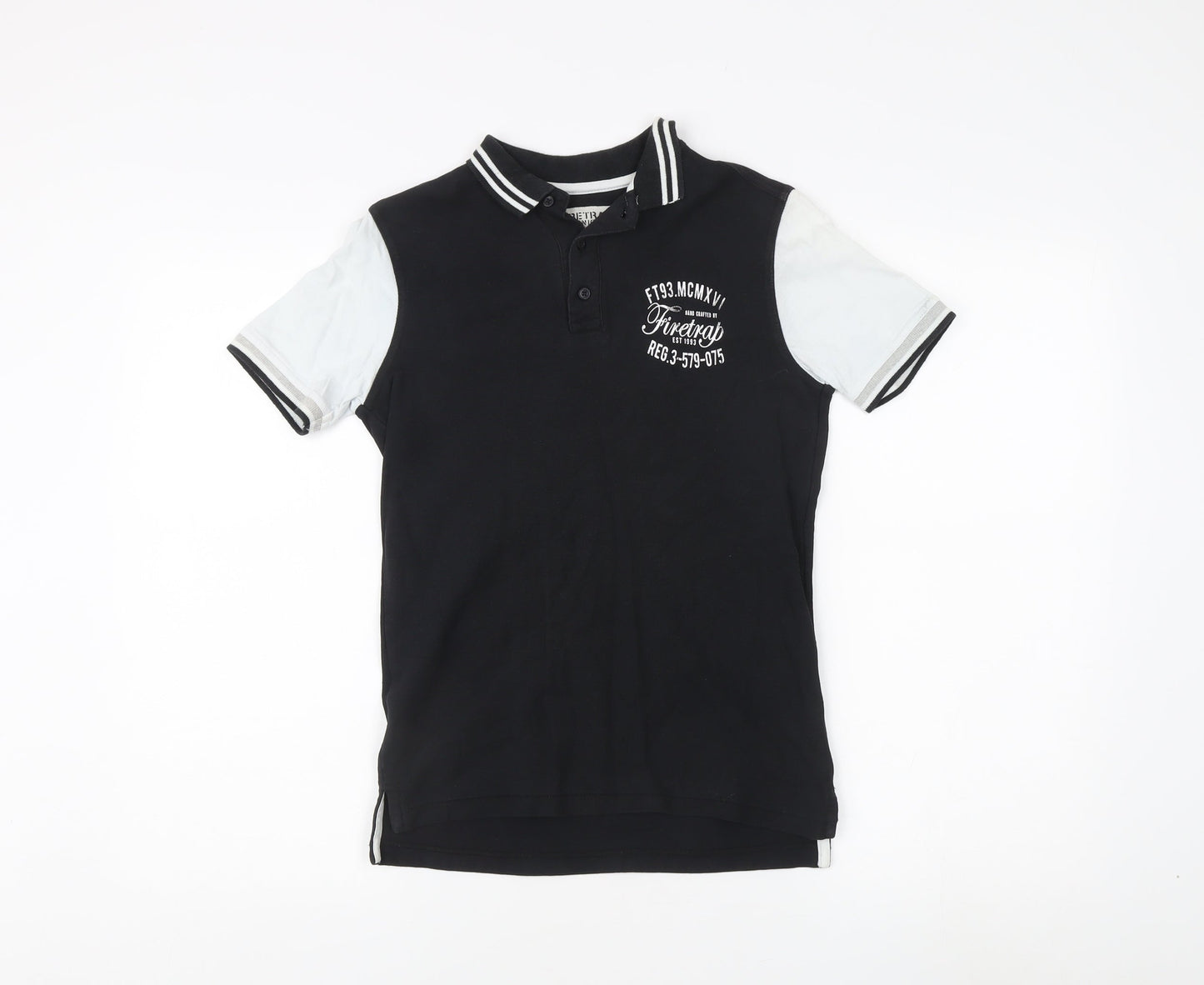 Firetrap Boys Polo Shirt 10-11 Years Black Short Sleeve