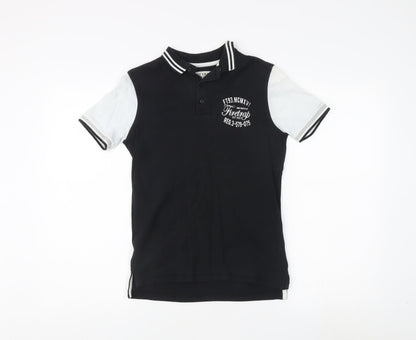 Firetrap Boys Polo Shirt 10-11 Years Black Short Sleeve