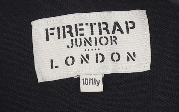 Firetrap Boys Polo Shirt 10-11 Years Black Short Sleeve