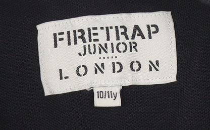 Firetrap Boys Polo Shirt 10-11 Years Black Short Sleeve