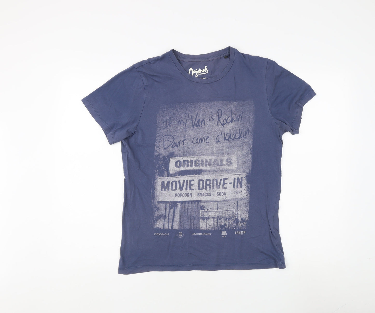 Mens UK Size S JACK & JONES Blue  T-Shirt