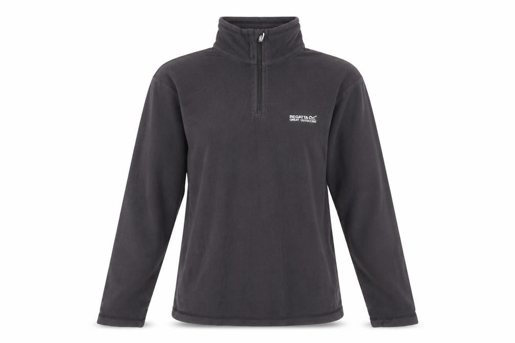 Front view of Regatta unisex black fleece pullover sweatshirt, size S